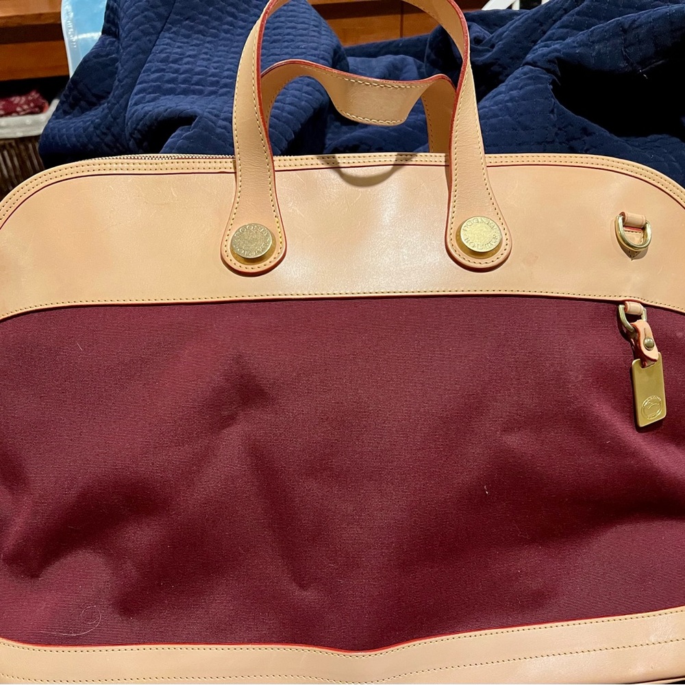 Vintage Dooney & Bourke Canvas Leather Overnight Bag